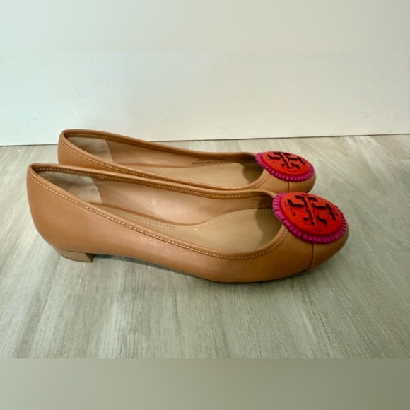 Tory Burch Reva ballet Miller Fringe Flats Size 6M Tan Pink - Picture 5 of 9